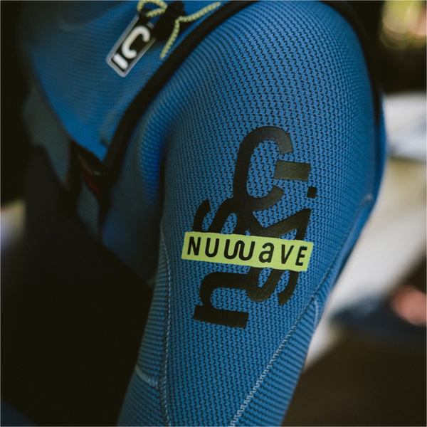 2026 C-Skins Junior Nuwave Session 4/3mm Brustreißverschluss Neoprenanzug C-NSE43JCZ - Bluestone / Steel Blue X / Lime